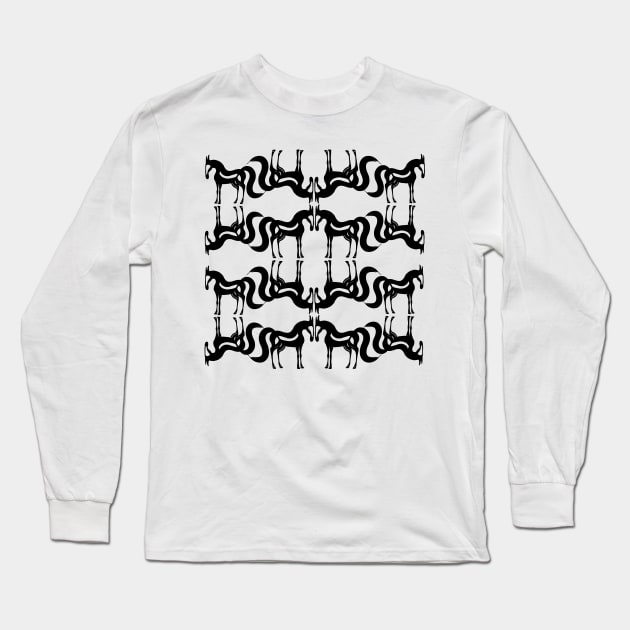 The Essence of a Horse Ornament (Black and White) Long Sleeve T-Shirt by illucalliart